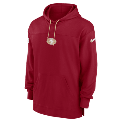 San Francisco 49ers Sideline Jersey Men s Nike Dri FIT NFL Pullover Hoodie. Nike